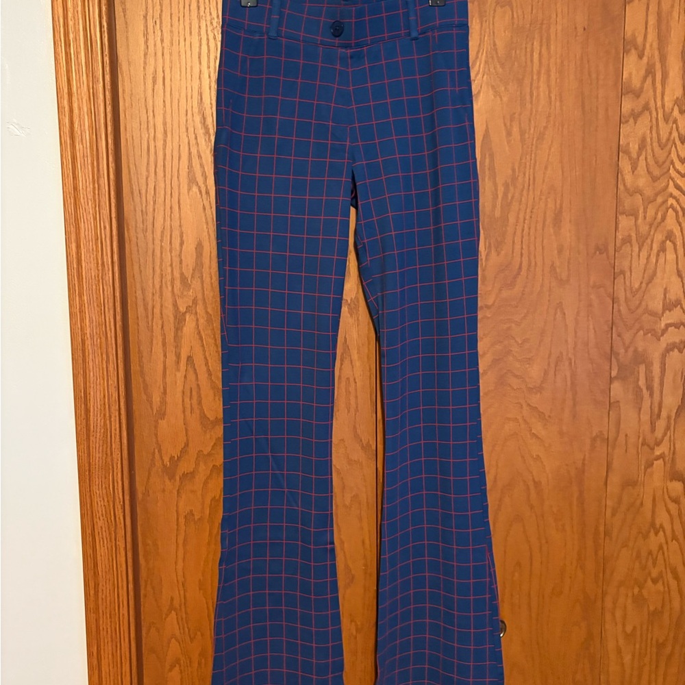Blue and Red Checkered Dress Pant